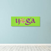 Yoga Peace Sign Floral Canvas Afdruk (Insitu (Houten vloer))