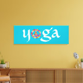 Yoga Peace Sign Floral Canvas Afdruk (Insitu (Woonkamer))