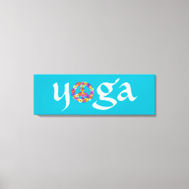 Yoga Peace Sign Floral Canvas Afdruk