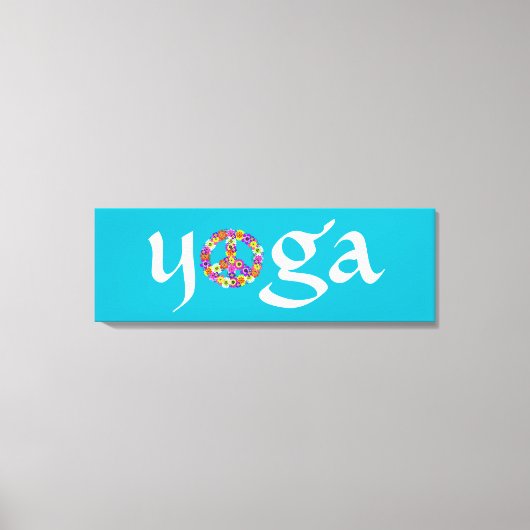Yoga Peace Sign Floral Canvas Afdruk (Voorkant)