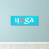 Yoga Peace Sign Floral Canvas Afdruk (Insitu (Houten vloer))