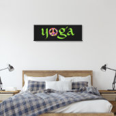 Yoga Peace Sign Floral Canvas Afdruk (Insitu (Slaapkamer))