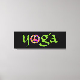 Yoga Peace Sign Floral Canvas Afdruk