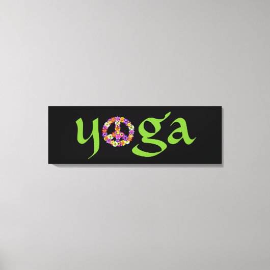 Yoga Peace Sign Floral Canvas Afdruk (Voorkant)