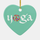 Yoga Peace Sign Floral Keramisch Ornament (Voorkant)