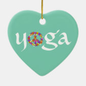 Yoga Peace Sign Floral Keramisch Ornament (Achterkant)