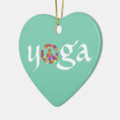 Yoga Peace Sign Floral Keramisch Ornament (Links)