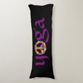 Yoga Peace Sign Floral Lichaamskussen (Voorkant Verticaal)