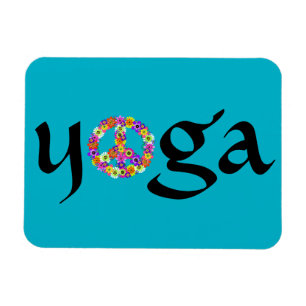 Yoga Peace Sign Floral Magneet