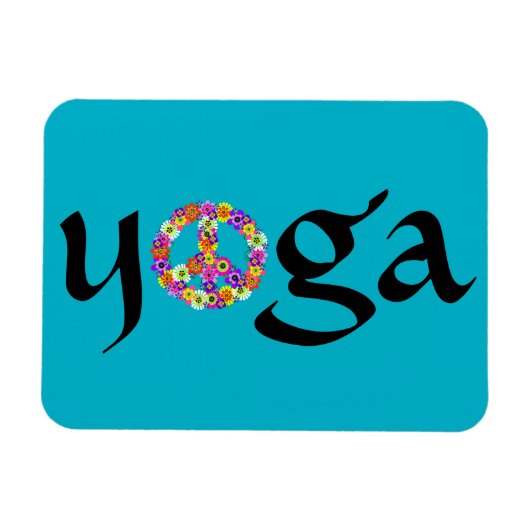 Yoga Peace Sign Floral Magneet (Horizontaal)
