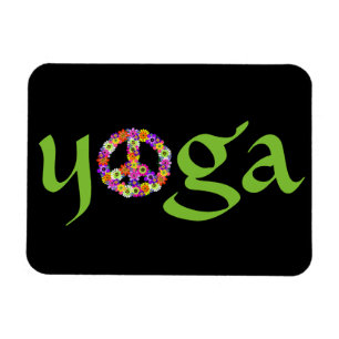 Yoga Peace Sign Floral Magneet