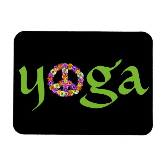 Yoga Peace Sign Floral Magneet (Horizontaal)