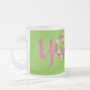 Yoga Peace Sign Floral Matglas Koffiemok
