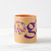 Yoga Peace Sign Floral Mok (Midden)