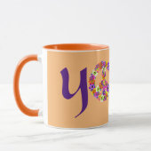 Yoga Peace Sign Floral Mok (Links)