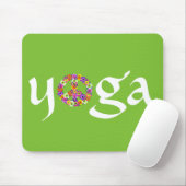 Yoga Peace Sign Floral Muismat (Met muis)