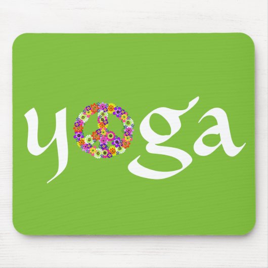 Yoga Peace Sign Floral Muismat (Voorkant)