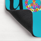 Yoga Peace Sign Floral Muismat (Hoek)
