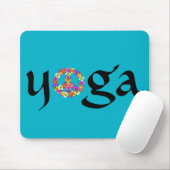 Yoga Peace Sign Floral Muismat (Met muis)