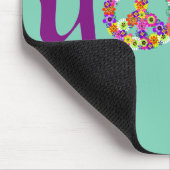 Yoga Peace Sign Floral Muismat (Hoek)