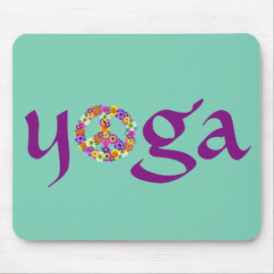 Yoga Peace Sign Floral Muismat