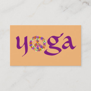 Yoga Peace Sign for Yoga Instructor Paars & Peach Visitekaartje