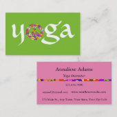 Yoga Peace Sign for Yoga Instructor White on Green Visitekaartje (Voorkant / Achterkant)