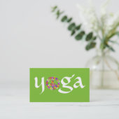 Yoga Peace Sign for Yoga Instructor White on Green Visitekaartje (Staand voorkant)