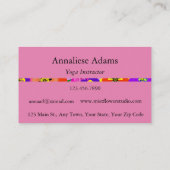 Yoga Peace Sign for Yoga Instructor White on Green Visitekaartje (Achterkant)