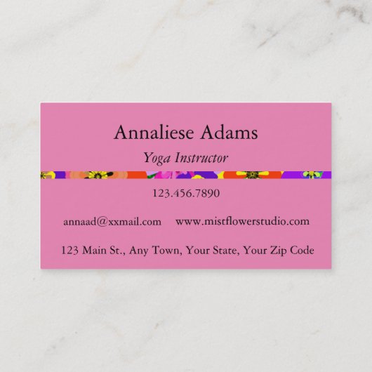 Yoga Peace Sign for Yoga Instructor White on Green Visitekaartje (Achterkant)