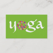 Yoga Peace Sign for Yoga Instructor White on Green Visitekaartje (Voorkant)