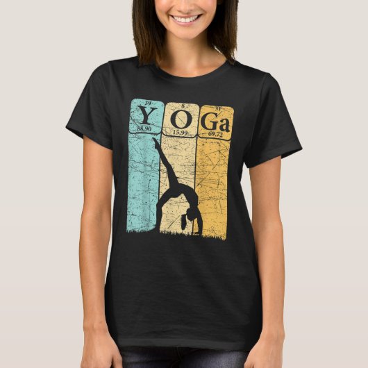 Yoga Periodic Table Elements Zen Meditation Nerd Y T-shirt (Voorkant)