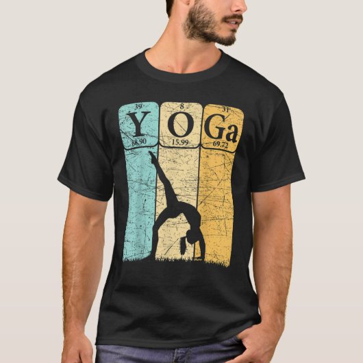 Yoga Periodic Table Elements Zen Meditation Nerd Y T-shirt (Voorkant)