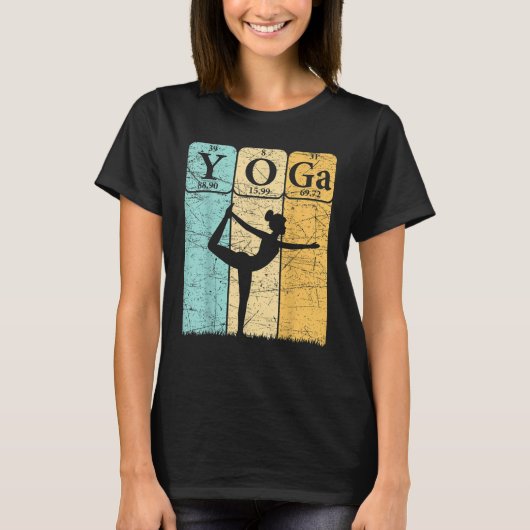 Yoga Periodic Table Elements Zen Meditation Nerd Y T-shirt (Voorkant)