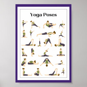 Yoga Pick a Pose Brain Break Poster (blauw)