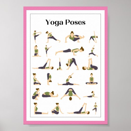Yoga Pick a Pose Brain Break Poster (Roze) (Voorkant)