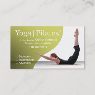 "Yoga   Pilaten!" Pilates Instruction, Yoga Class Visitekaartje