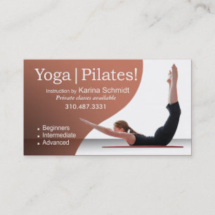 "Yoga Pilaten!" Pilates Instruction, Yoga Class Visitekaartje