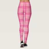 Yoga Pilates Barre Jiu Jitsu Customised Pink Check Leggings (Achterkant)