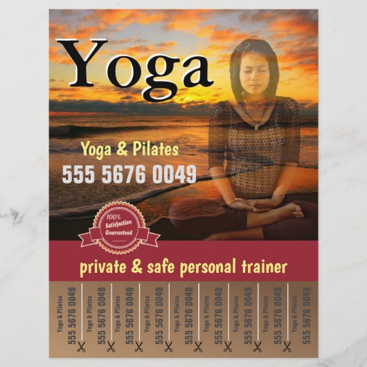 Yoga Pilates Fitness Trainer Flyer voor klein bedr (Voorkant)