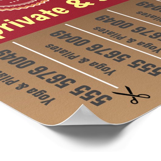 Yoga Pilates Fitness Trainer Small Business Flyer Poster (Hoek)