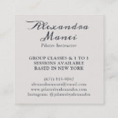 Yoga pilates instructeur elegante boho script foto vierkante visitekaartje (Achterkant)