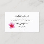Yoga & Pilates Instructeur Fuchsia Lily Visitekaartje (Achterkant)