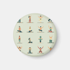 Yoga, pilates, thema badge magneet