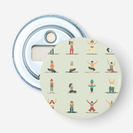 Yoga, pilates, thema button flesopener