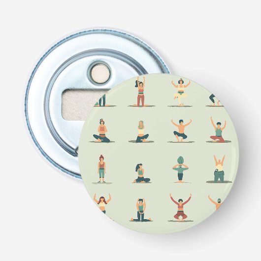 Yoga, pilates, thema button flesopener (Voorkant)