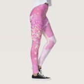 *~* Yoga Pilates Waterverf Glitter Pink Leggings (Rechts)