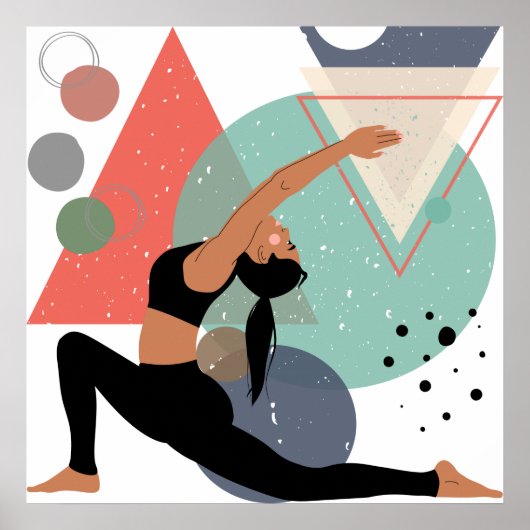 Yoga Pose Abstracte Art Print (Voorkant)