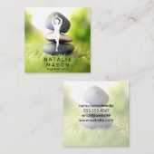 Yoga Pose | Evenwichtige stenen Vierkante Visitekaartje (Voorkant / Achterkant)