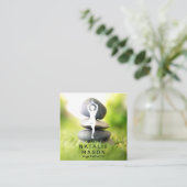 Yoga Pose | Evenwichtige stenen Vierkante Visitekaartje (Staand voorkant)